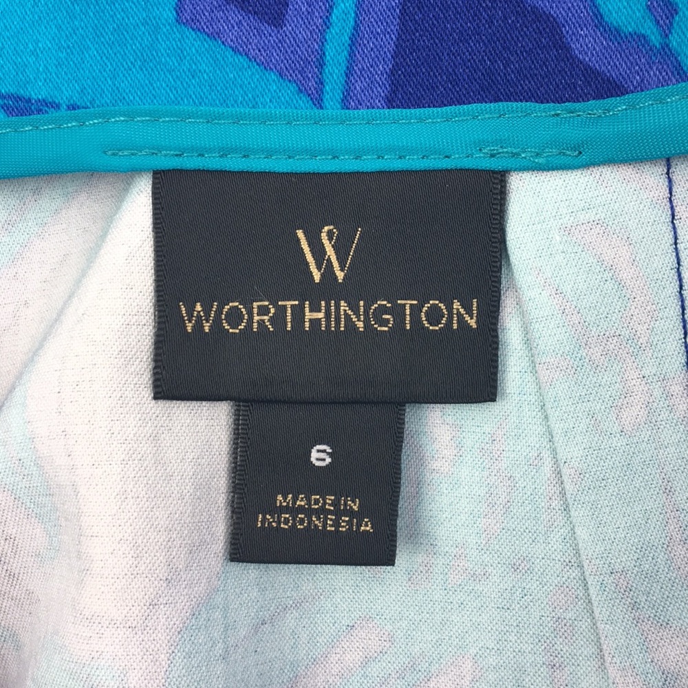 Worthington Skirt Size 6 Floral Blue Straight *Q - Picture 3 of 4